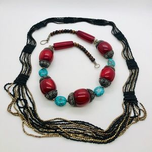Vintage Southwestern Turquoise Bead Necklace lot